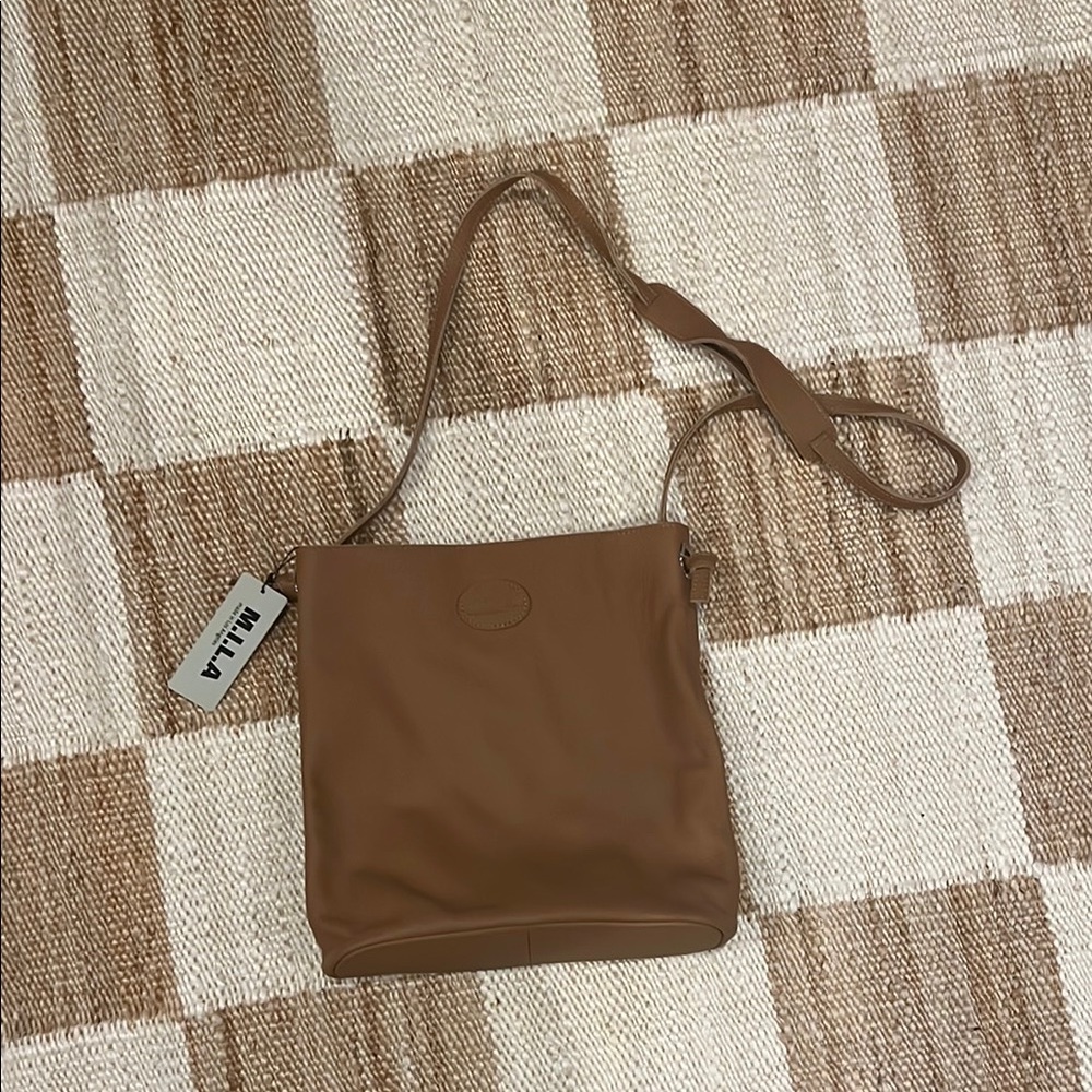 M.I.L.A. Brown Leather Crossbody Bag - New